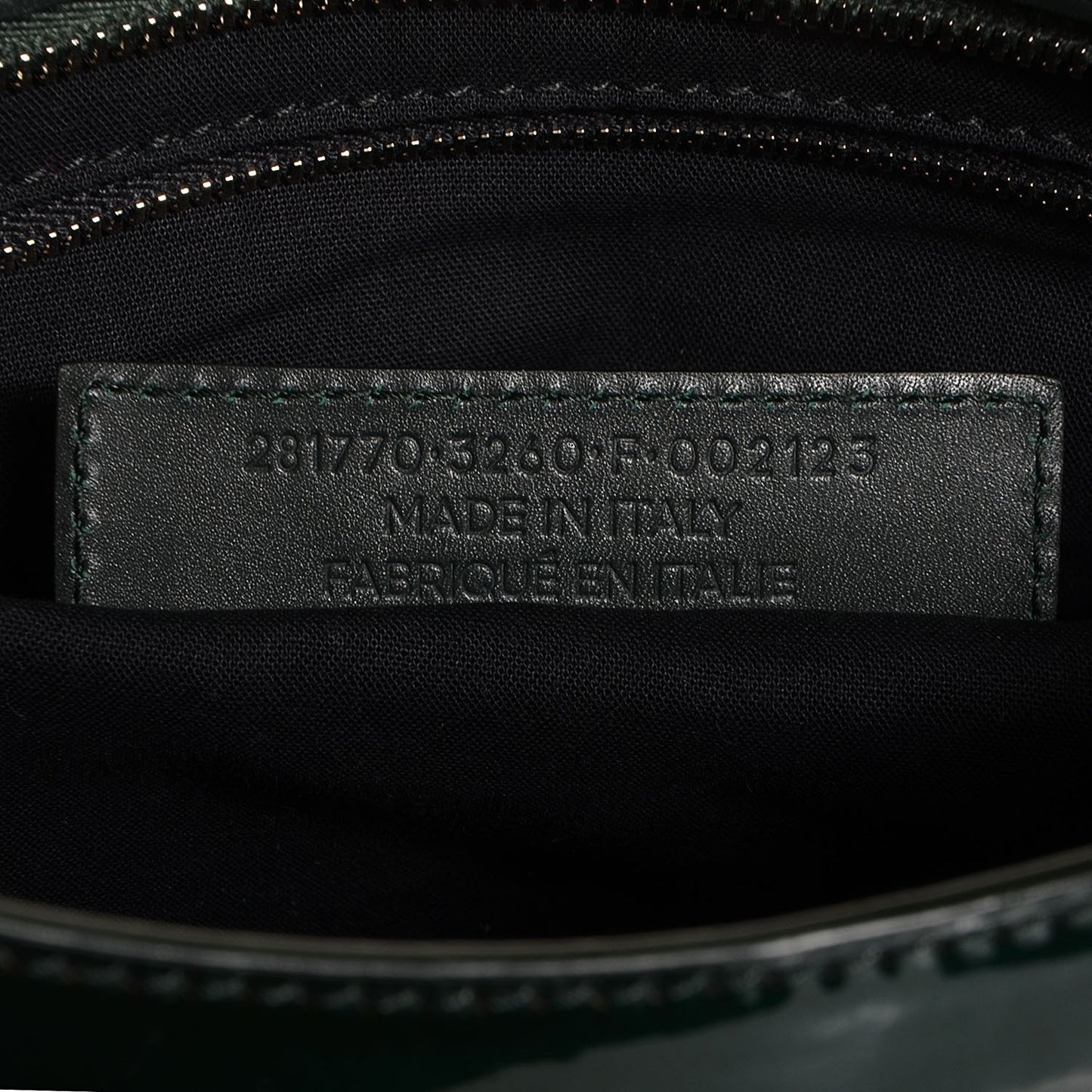 Smooth Calfskin Metallic Patent Giant 12 Silver Hardware City Vert Poker Fonce