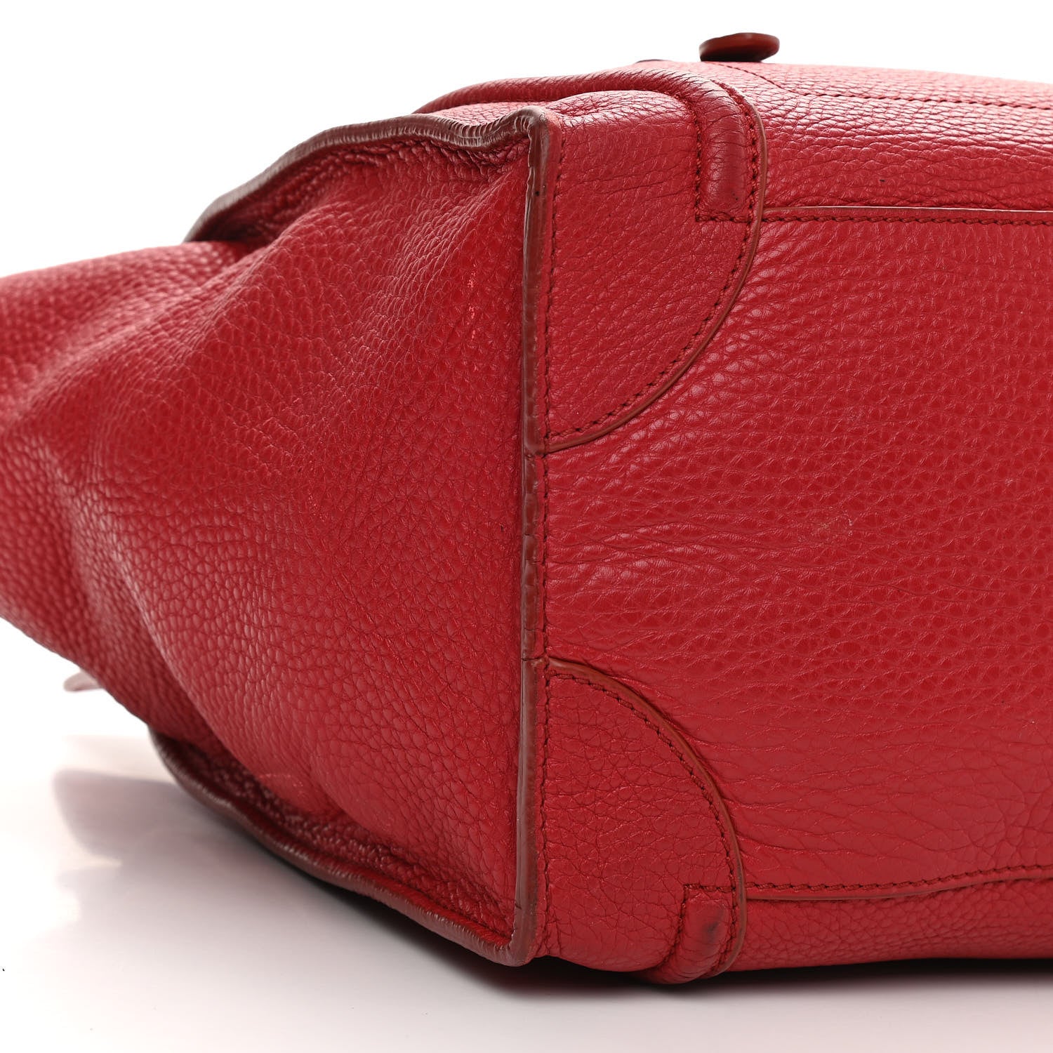 Celine Drummed Calfskin Mini Luggage Coquelicot 8 of 11