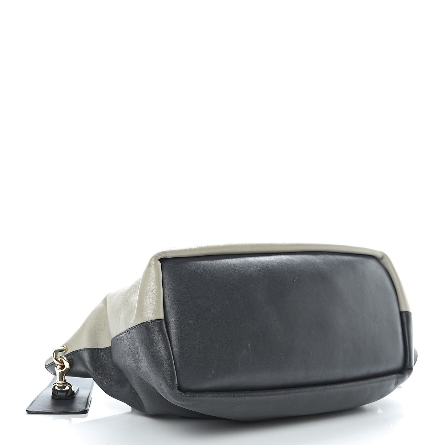 Smooth Calfskin Small Baylee Tote Marshmallow Grey Black