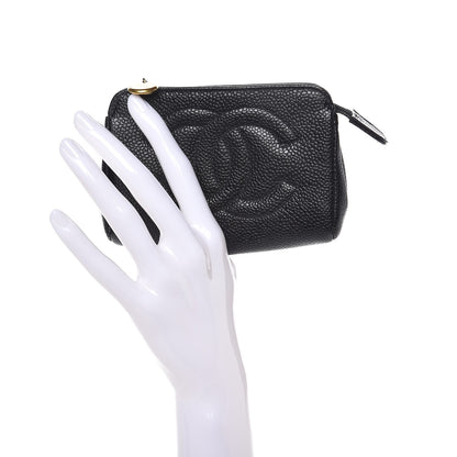 Chanel Caviar Timeless CC Cosmetic Pouch Black 2 of 9