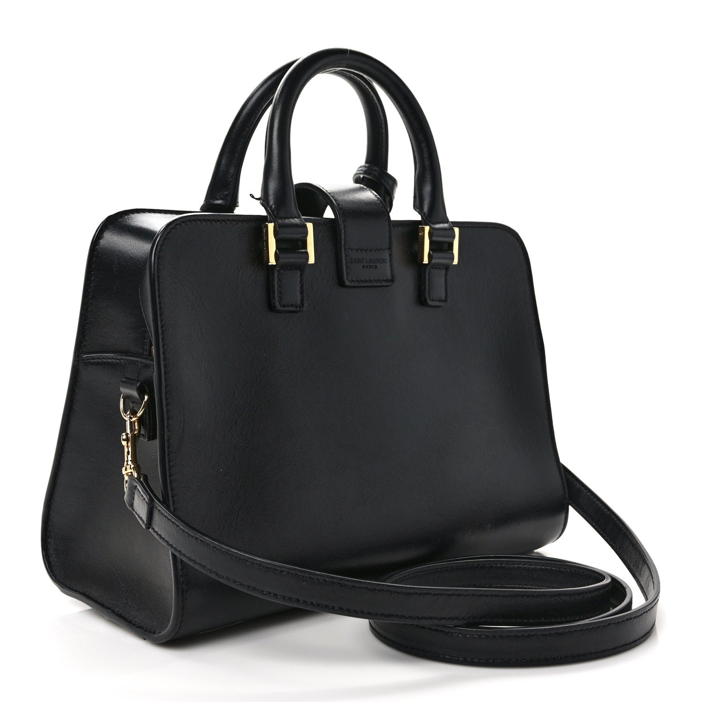 SAINT LAURENT Calfskin Monogram Baby Cabas Black