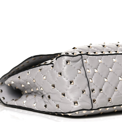 Valentino Garavani Nappa Large Rockstud Spike Shoulder Bag Pastel Grey 8 of 9