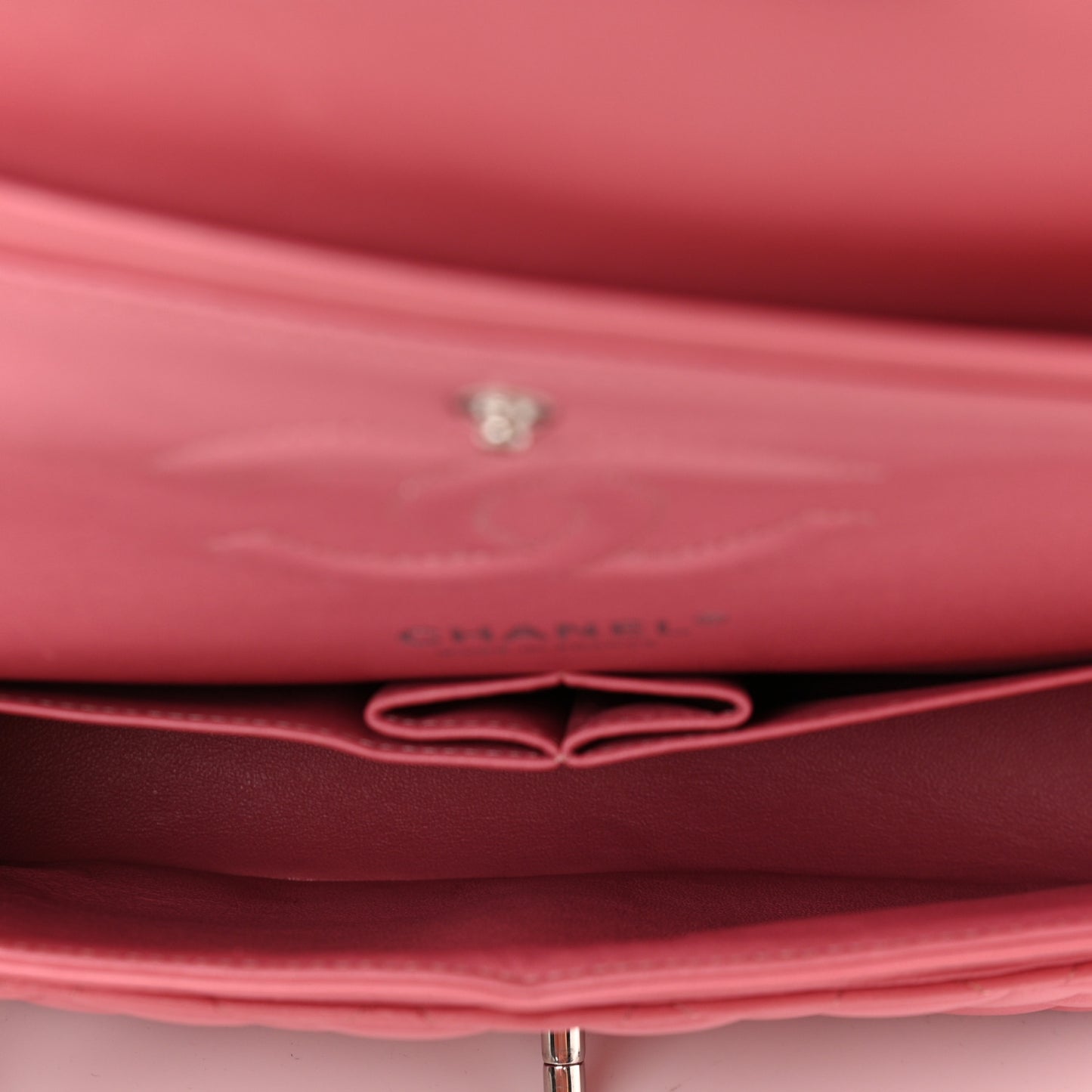 Lambskin Quilted Medium Double Flap Pink