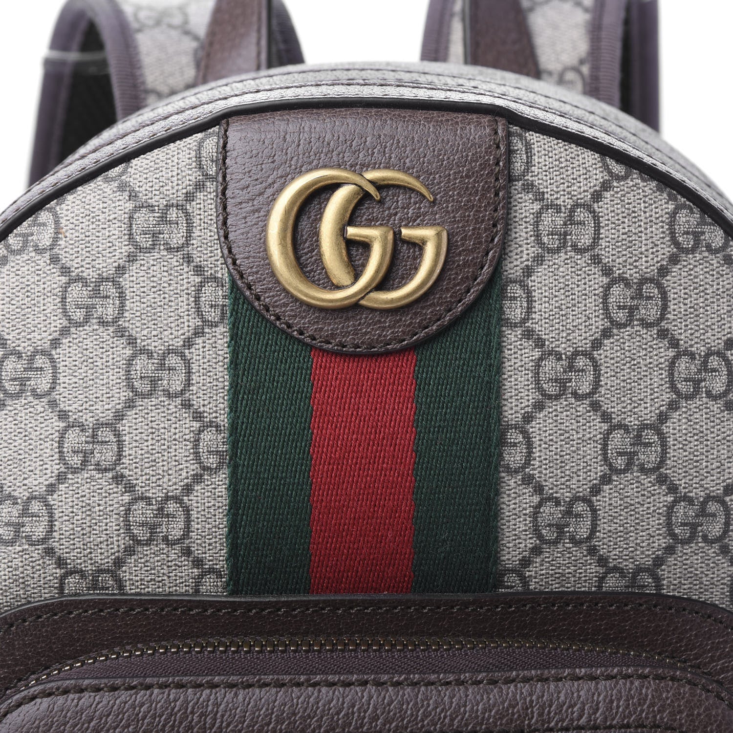 Gucci GG Supreme Monogram Calfskin Web Small Ophidia Day Backpack Beige Ebony New Acero 9 of 9