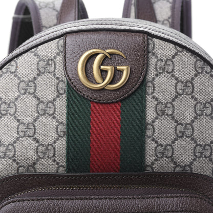 Gucci GG Supreme Monogram Calfskin Web Small Ophidia Day Backpack Beige Ebony New Acero 9 of 9