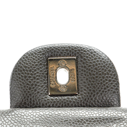 Chanel Caviar Quilted Jumbo Double Flap Dark Grey 5 of 8