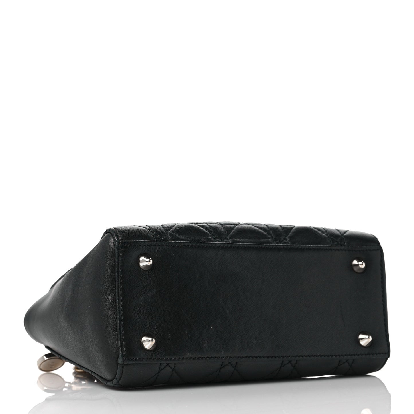 Lambskin Cannage Lady Dior Double Chain Bag Black