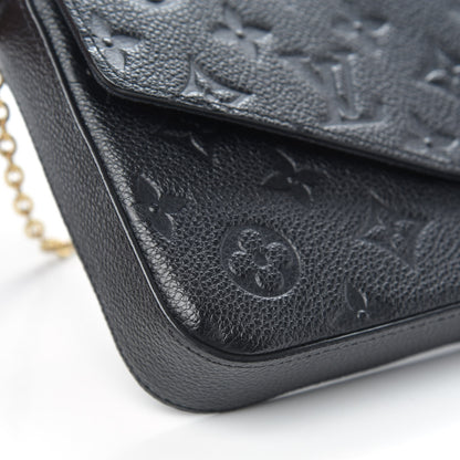 Louis Vuitton Empreinte Pochette Felicie Chain Wallet Black 9 of 11