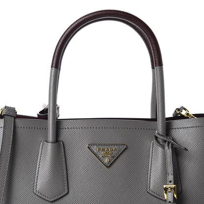 Prada Saffiano Cuir Medium Bi-Color Double Bag Marmo Granato 10 of 10