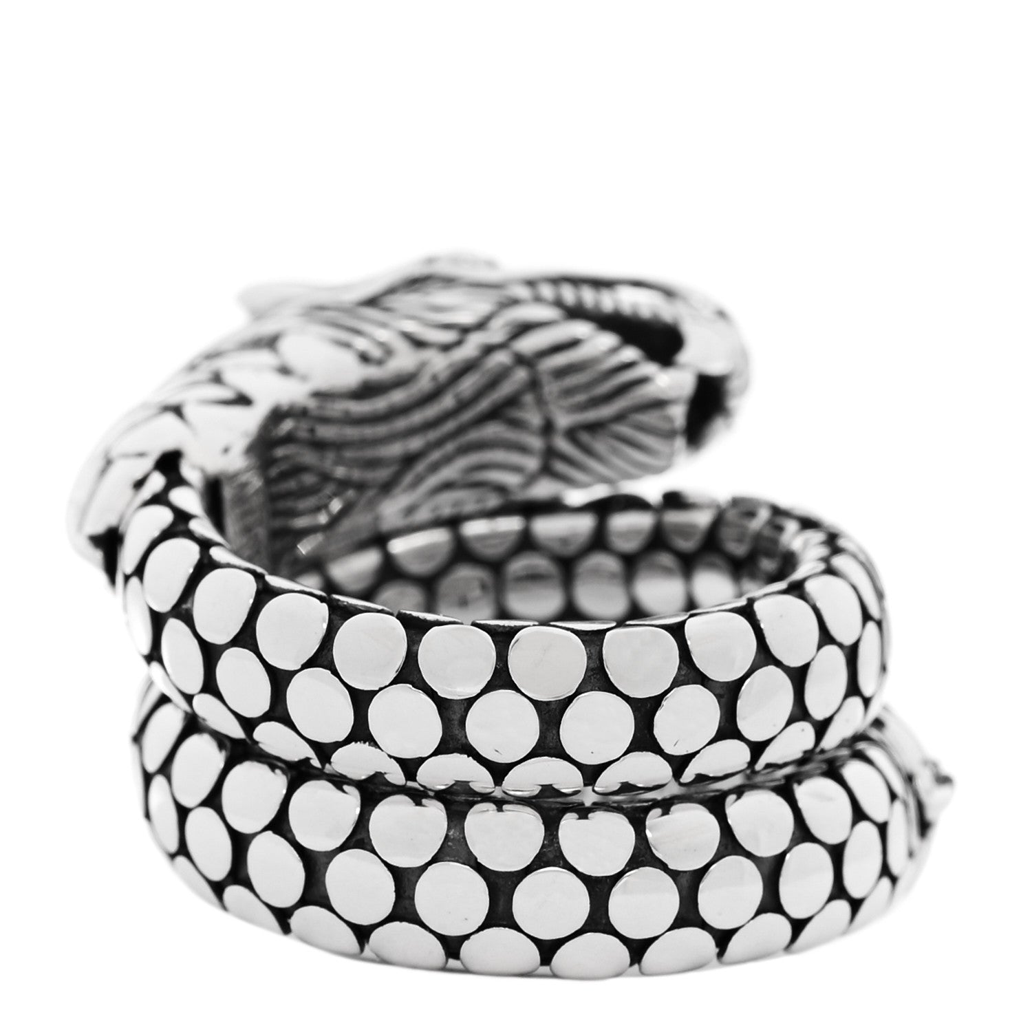 John Hardy Sterling Silver Legends Naga Dragon Coil Ring 54 7 4 of 6