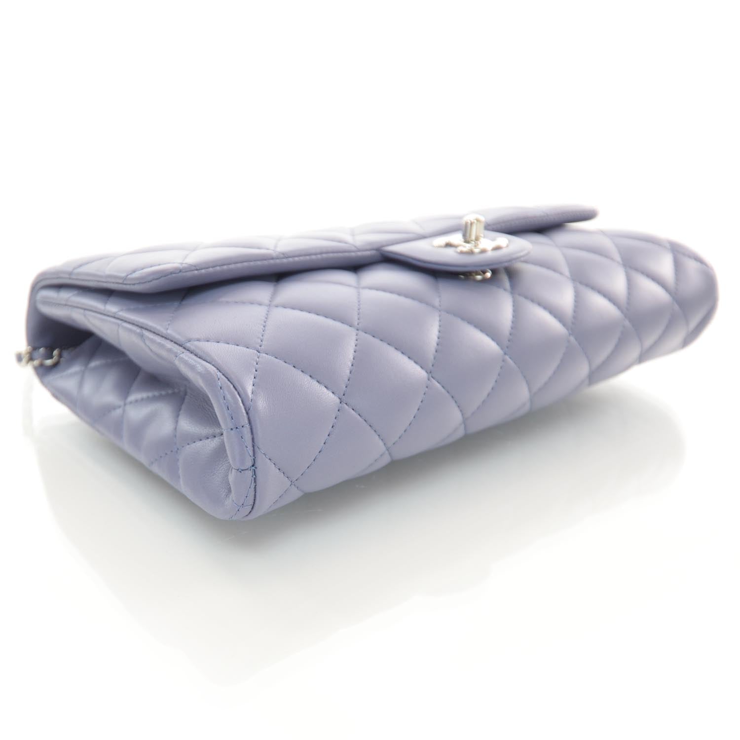 Chanel Lambskin Quilted Clutch Bag Lavender 12C 4 of 9