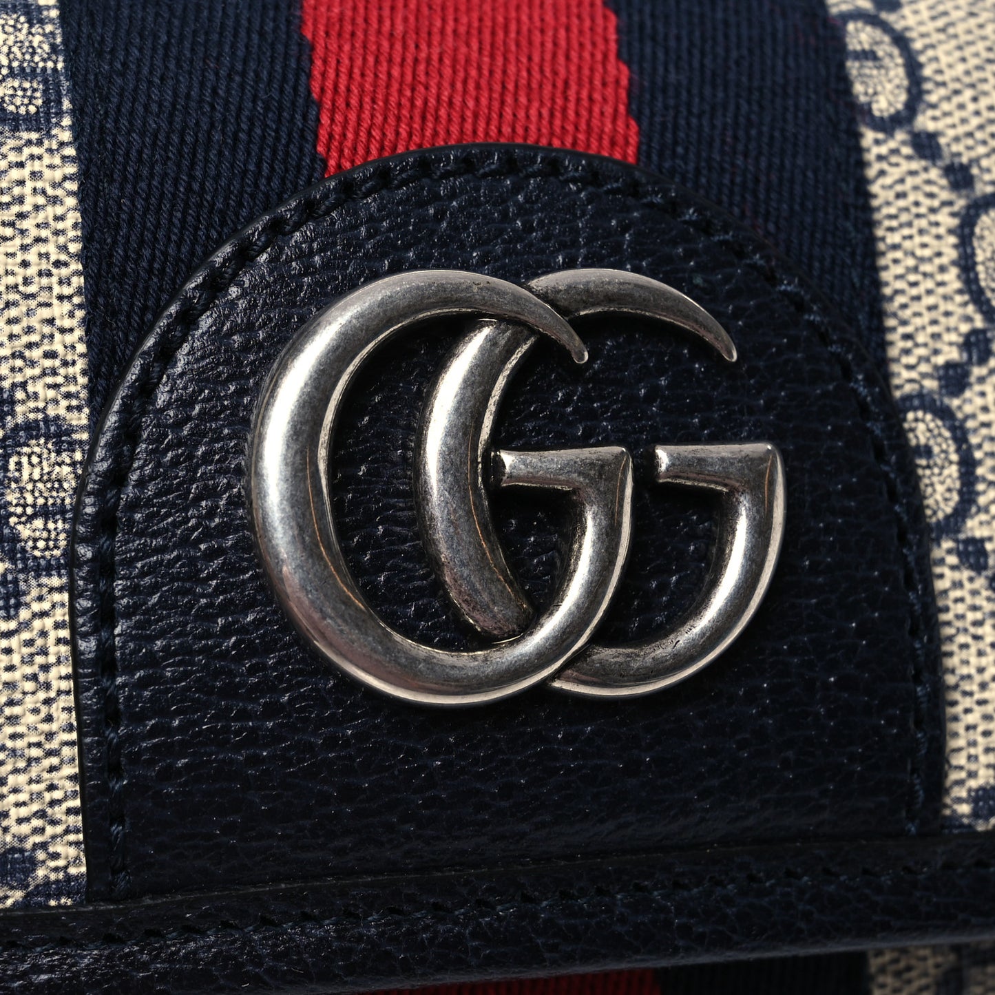 GG Supreme Monogram Web Small Ophidia Belt Bag 90 36 Beige Navy