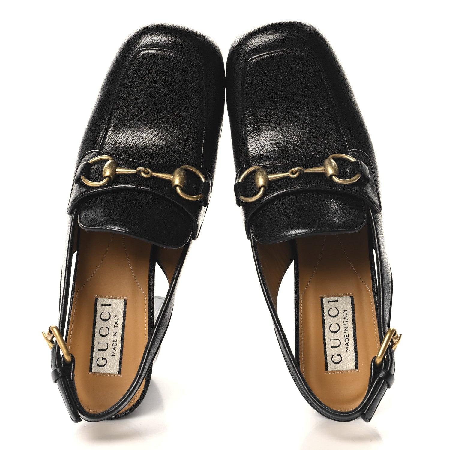Gucci Quentin Granada Kid Horsebit Slingbacks Pumps 37 Black 2 of 9