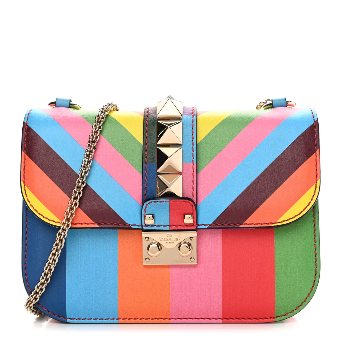 Vitello 1973 Small Glam Lock Rockstud Flap Multicolor