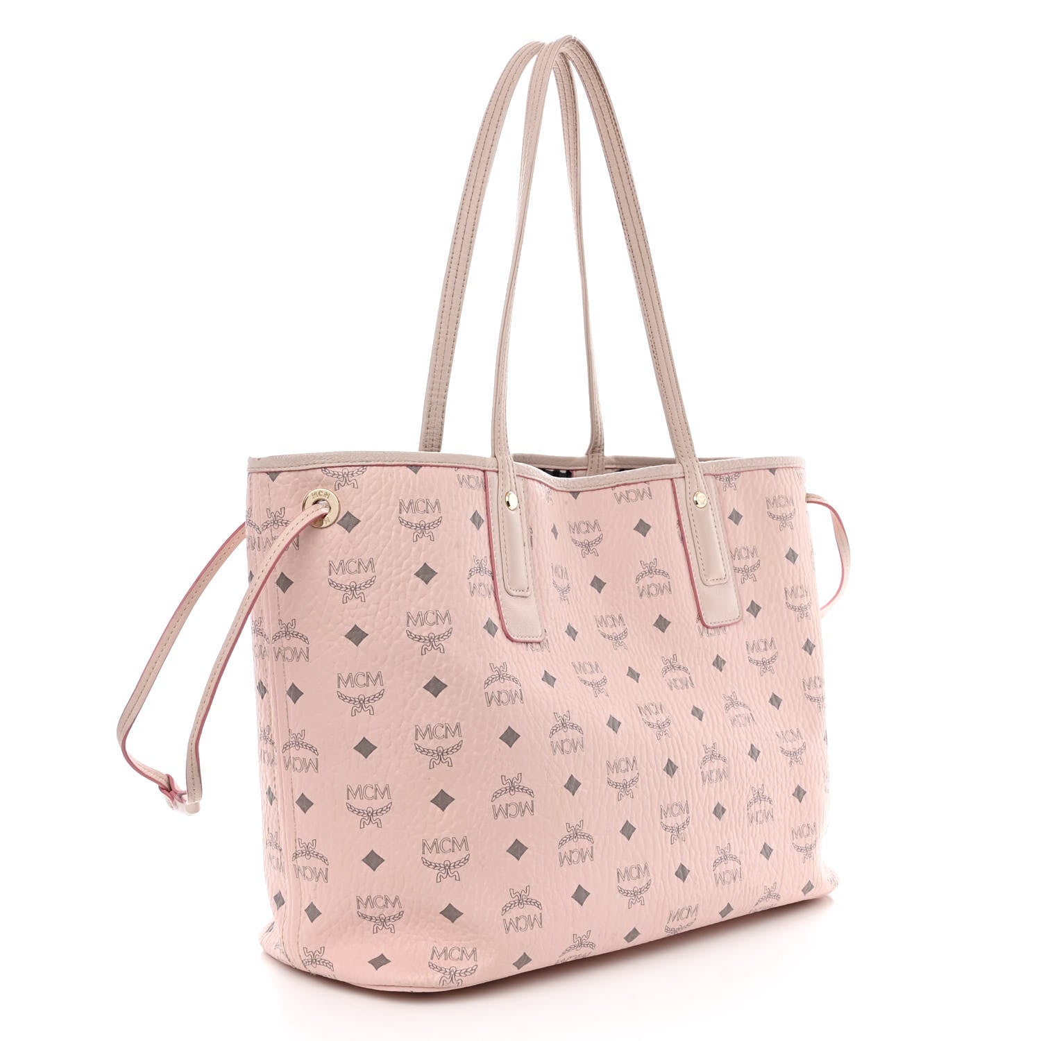 MCM Visetos Medium Liz Reversible Shopper Tote Soft Pink 4 of 22