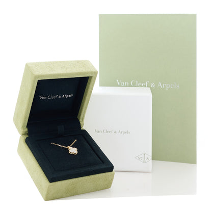 Van Cleef & Arpels 18K Yellow Gold Mother of Pearl Sweet Alhambra Pendant Necklace 5 of 5