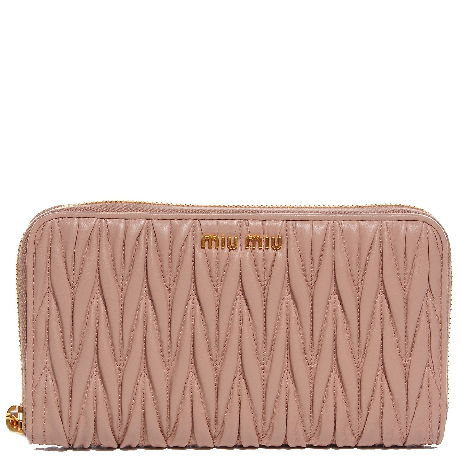 Miu Miu Matelasse Zip Around Wallet Cammeo 1 of 9