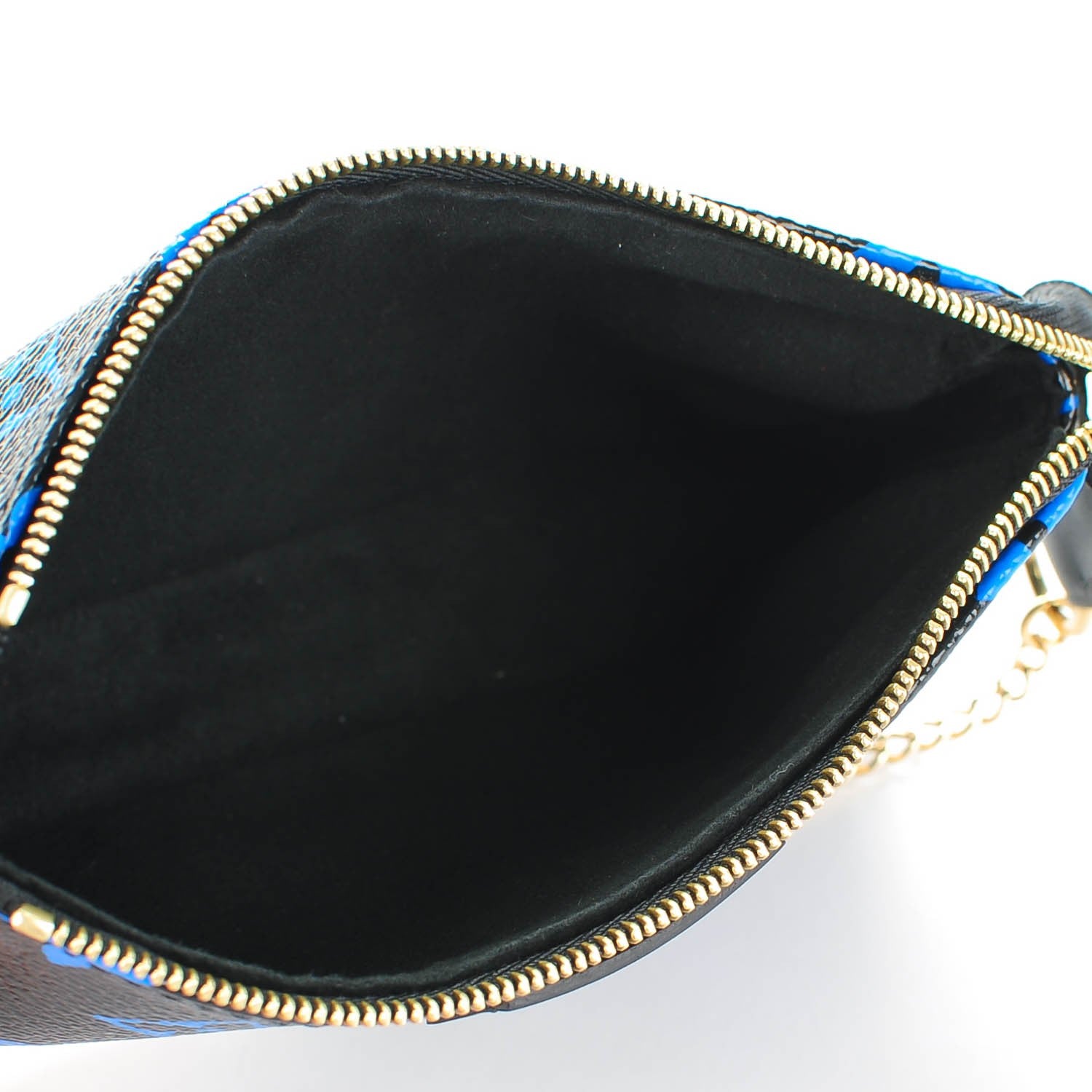 Louis Vuitton Colored Monogram Mini Pochette Accessories Blue Black 5 of 7