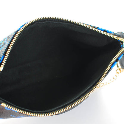 Louis Vuitton Colored Monogram Mini Pochette Accessories Blue Black 5 of 7