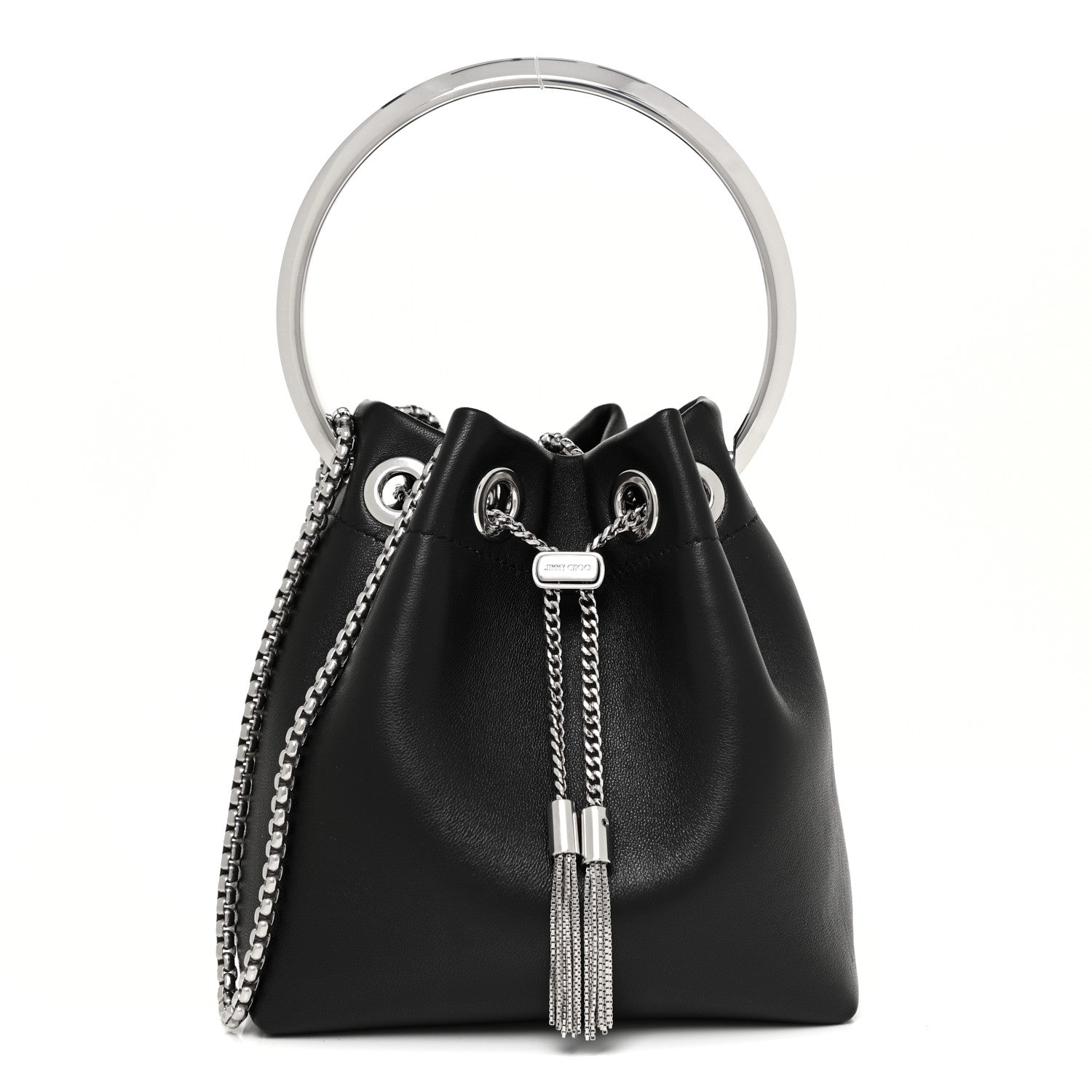 Jimmy Choo Calfskin Bon Bon Bag Bucket Bag Black 1 of 13