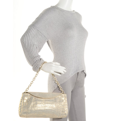 Nancy Gonzalez Crocodile Convertible Clutch Gold 2 of 7