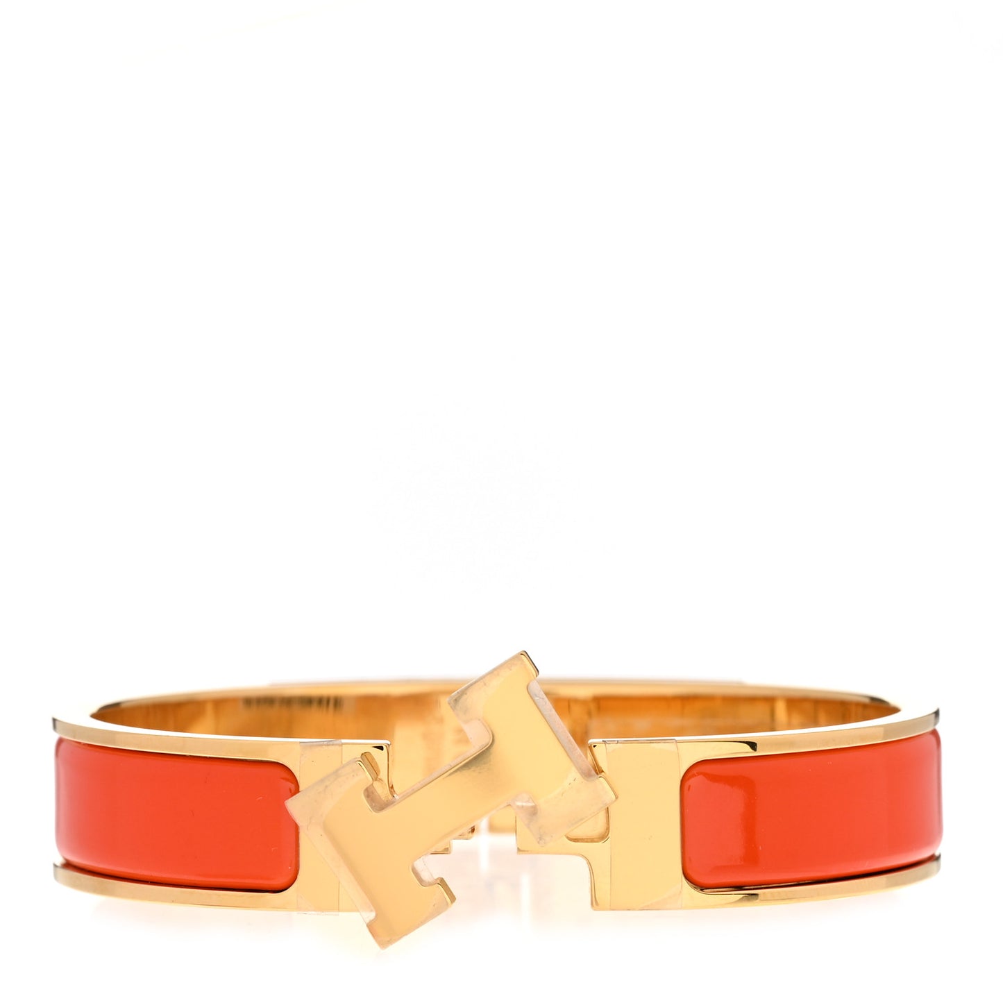 Enamel Narrow Clic Clac H Bracelet PM Orange