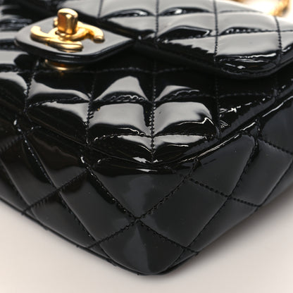 Chanel Patent Enamel Quilted Mini Coco Hearts Square Flap Black 9 of 9