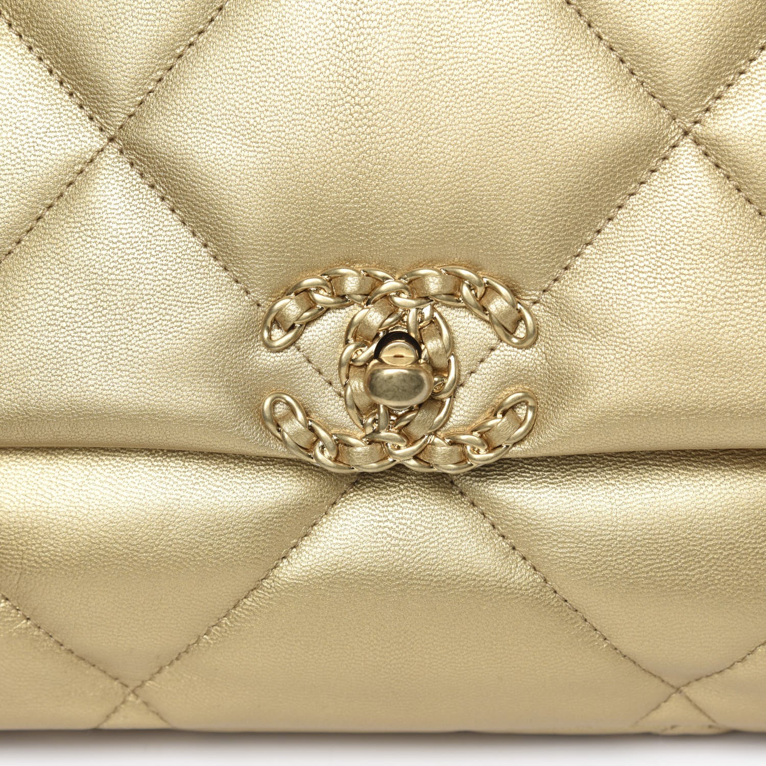 Chanel Metallic Goatskin Quilted Maxi 19 Flap Gold 10 of 10