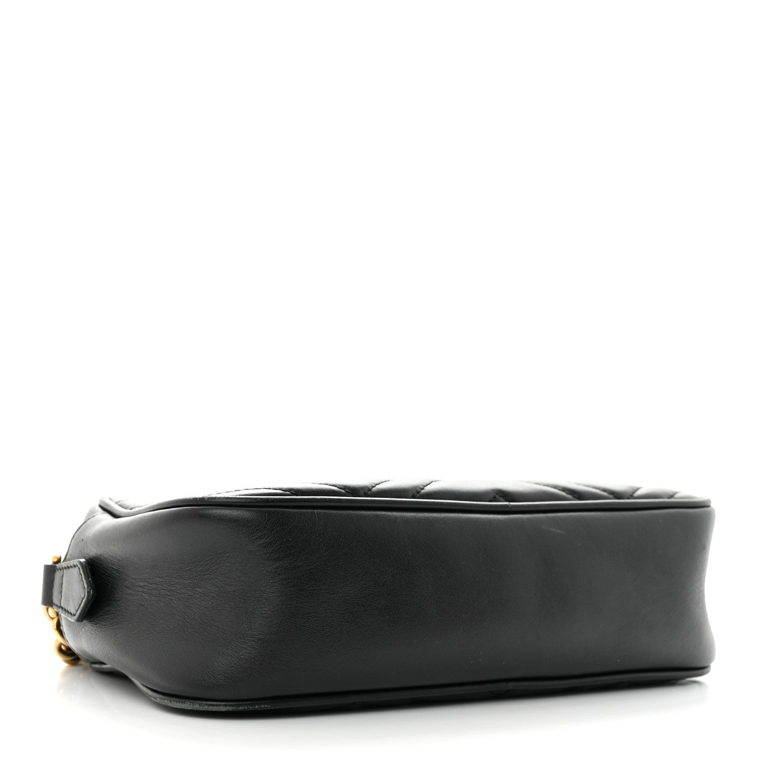 Gucci Calfskin Matelasse Small GG Marmont Chain Shoulder Bag Black 4 of 16