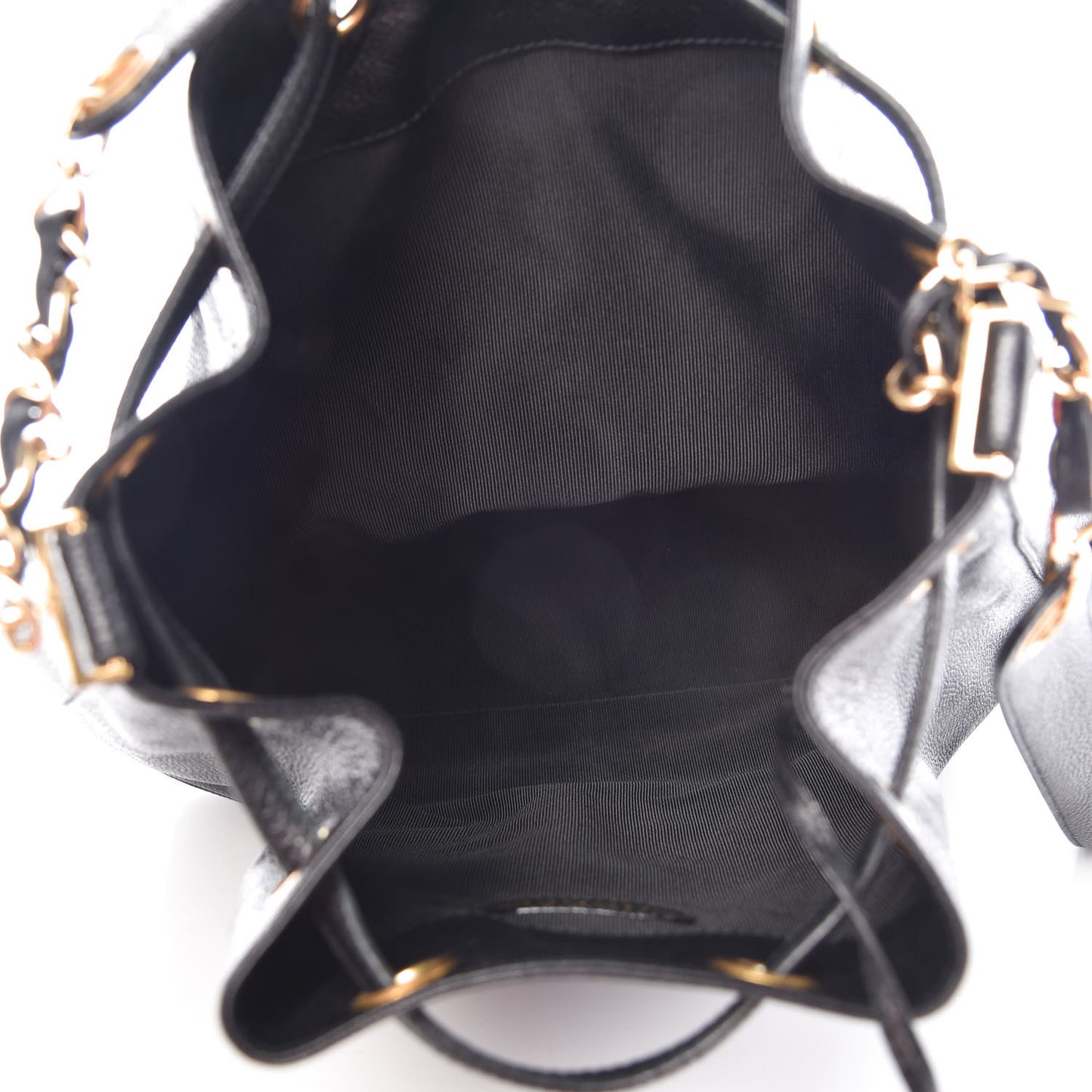 Caviar CC Drawstring Shoulder Bag Black