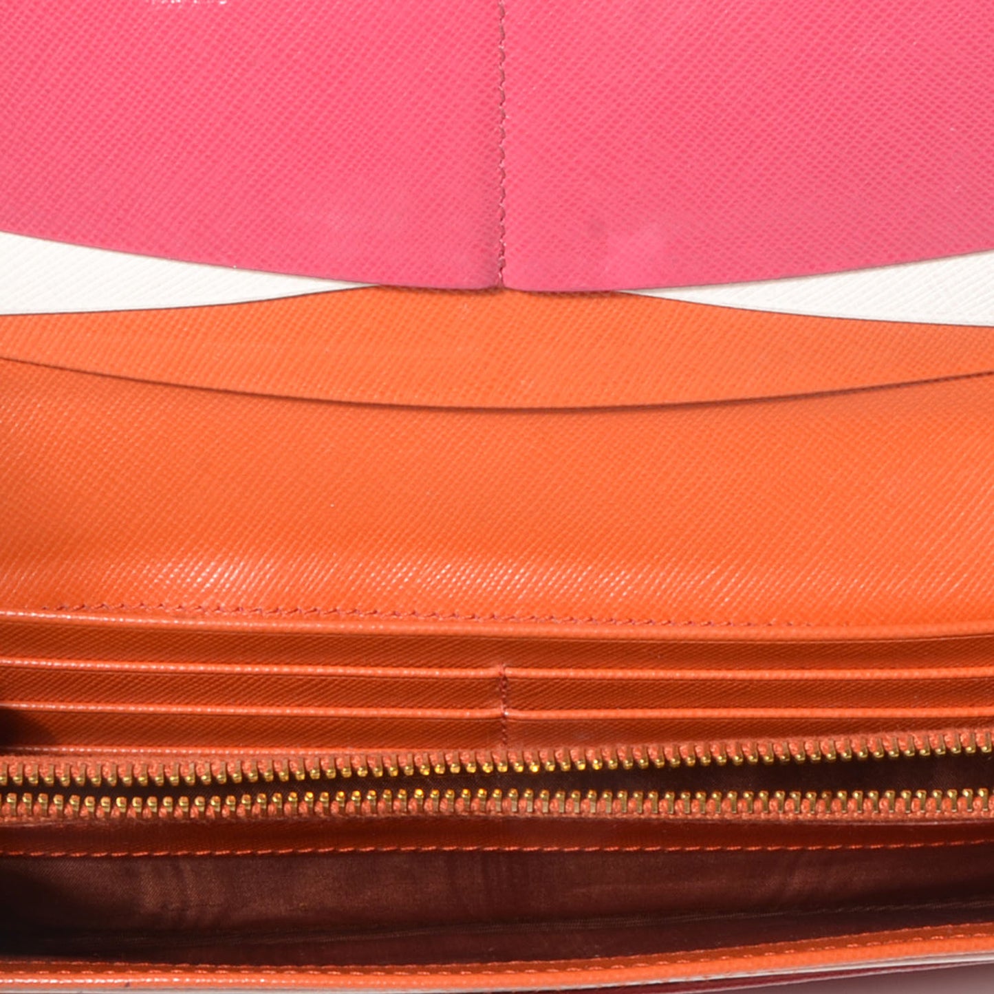 Saffiano Continental Flap Wallet Fuoco Papaya