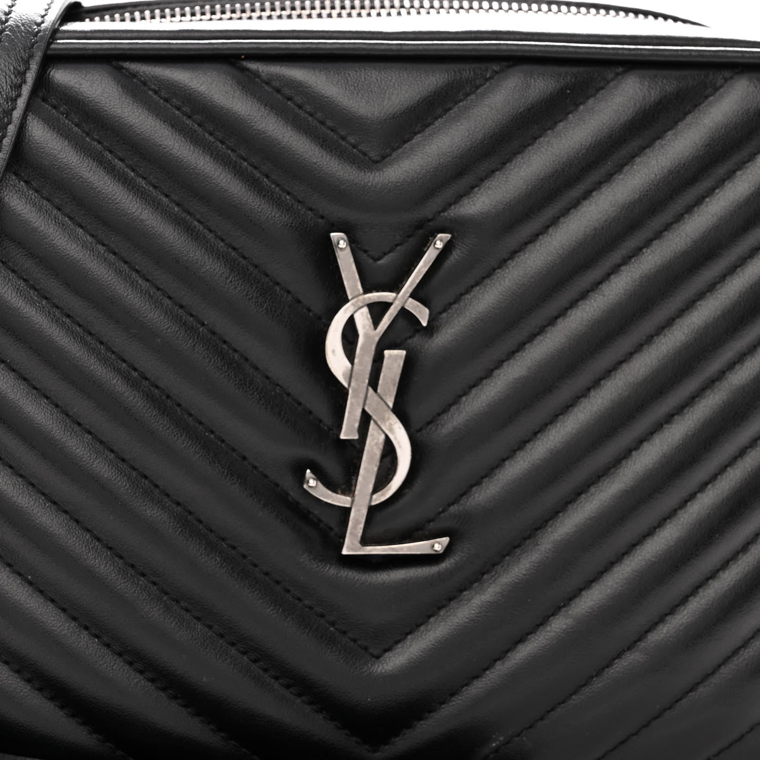 Saint Laurent Calfskin Matelasse Monogram Lou Camera Bag Black 7 of 12