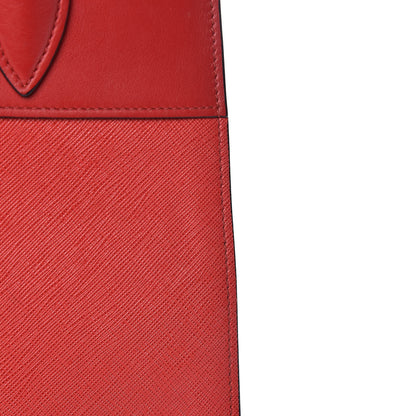 Prada Saffiano City Calfskin Small Esplanade Tote Rosso 18 of 19