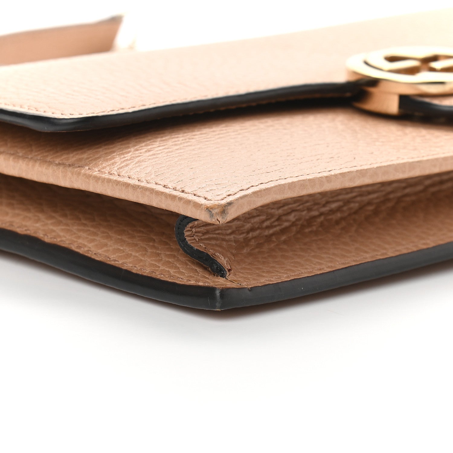 Gucci Dollar Calfskin Interlocking G Chain Wallet Camelia 7 of 9