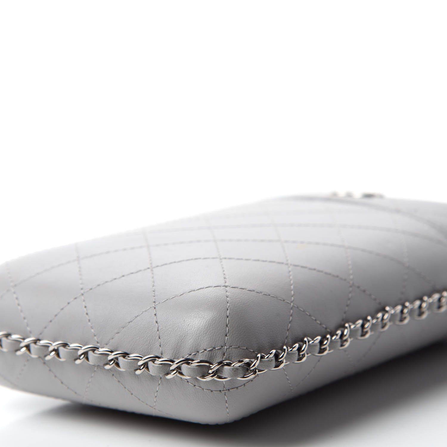 Chanel Lambskin Quilted Chain Around Phone Holder Grey 7 of 11