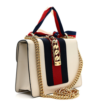 Gucci Calfskin Mini Sylvie Chain Shoulder Bag White 3 of 16