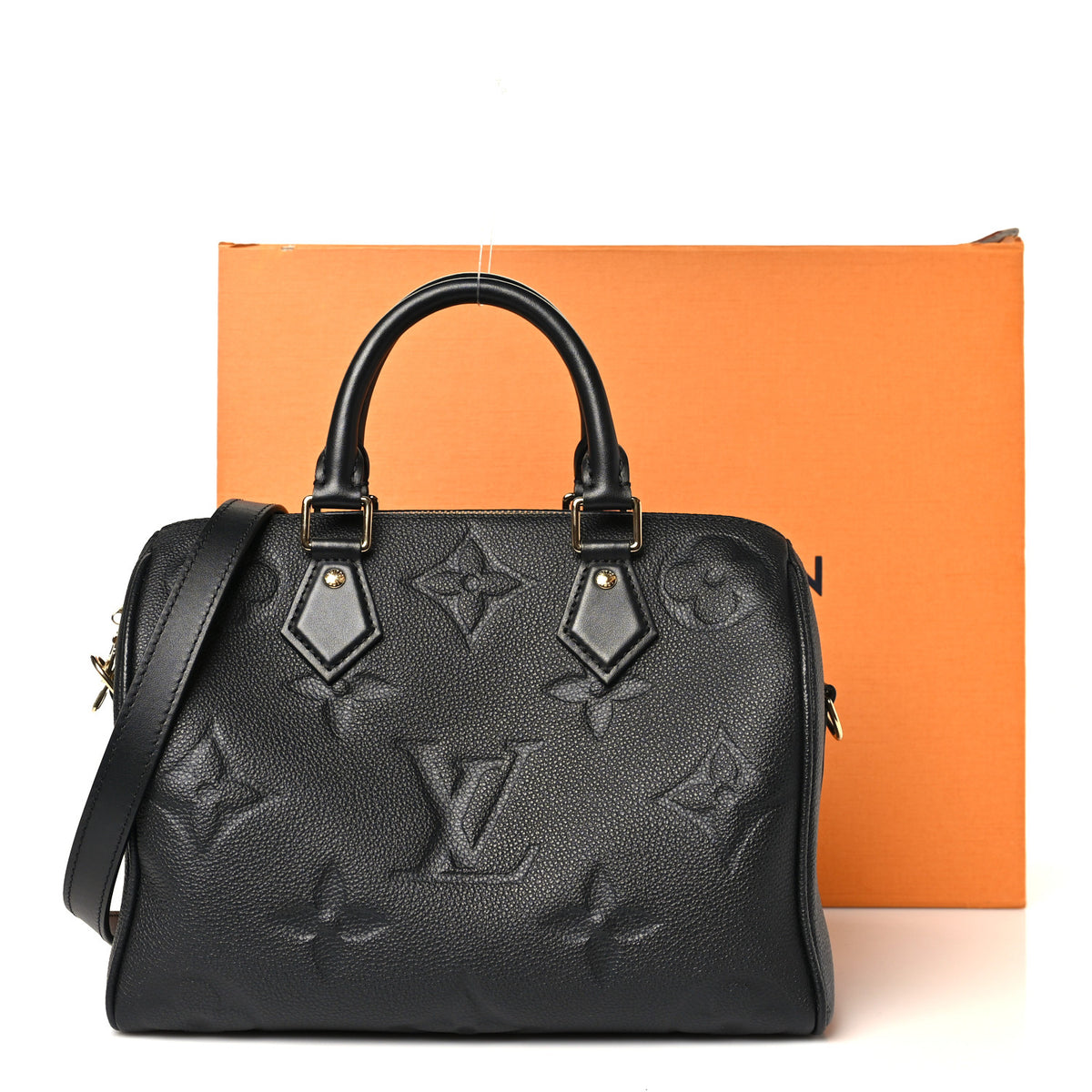 Louis Vuitton Empreinte Monogram Giant Speedy Bandouliere 25 Black 9 of 9