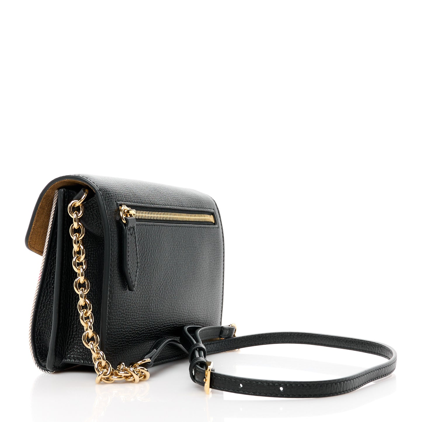 Derby Calfskin House Check Baby Macken Crossbody Bag Black