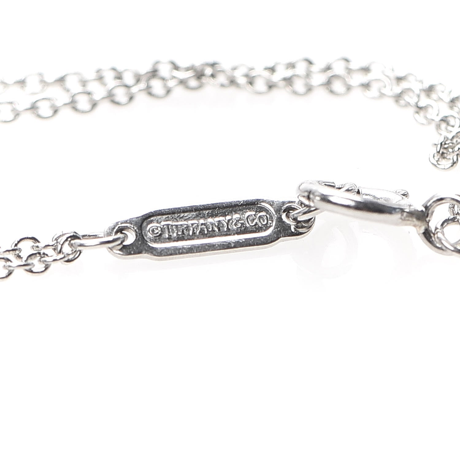 Tiffany Platinum Diamond .17ct Double Chain Solitaire Bracelet 5 of 6