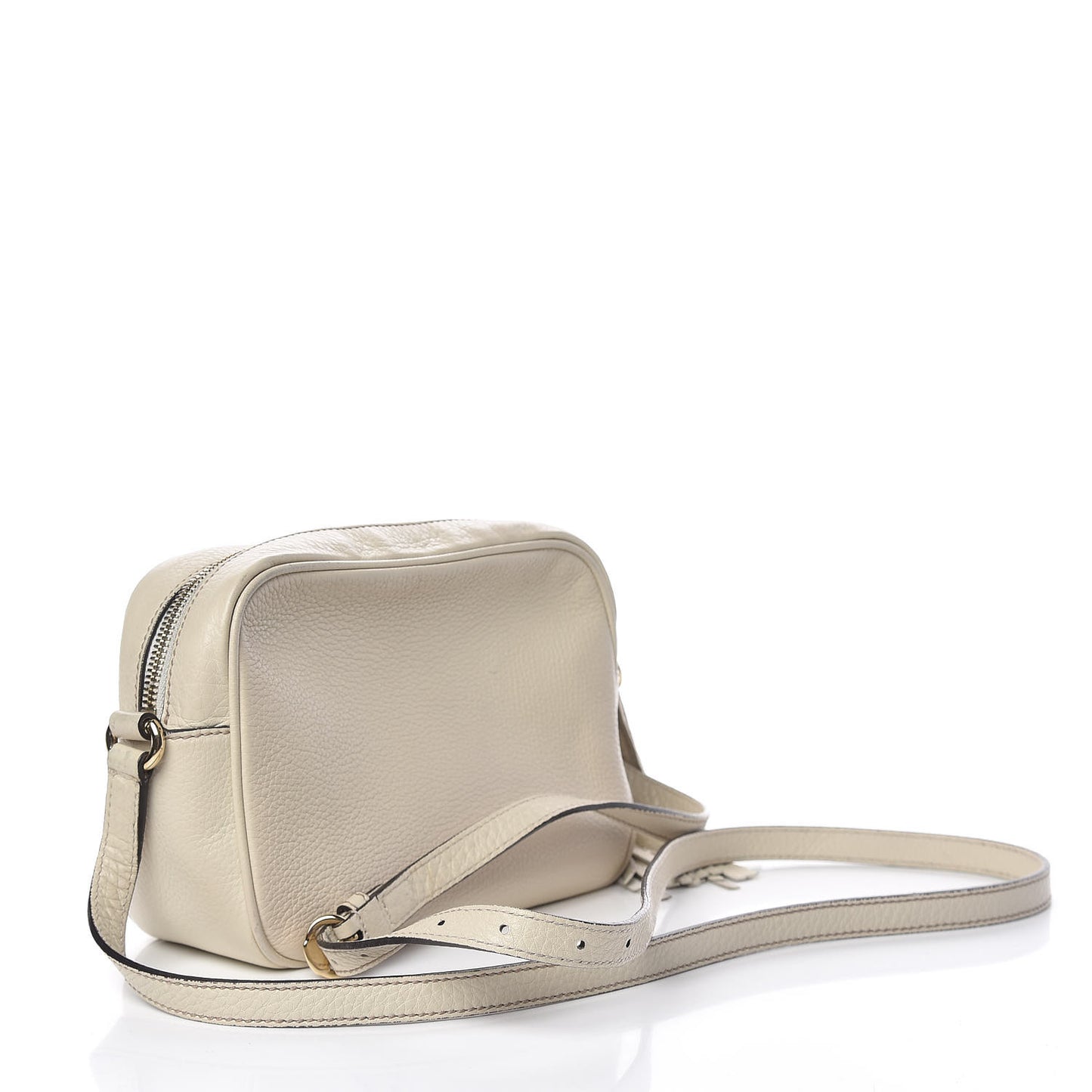 Pebbled Calfskin Small Soho Disco Bag Off White