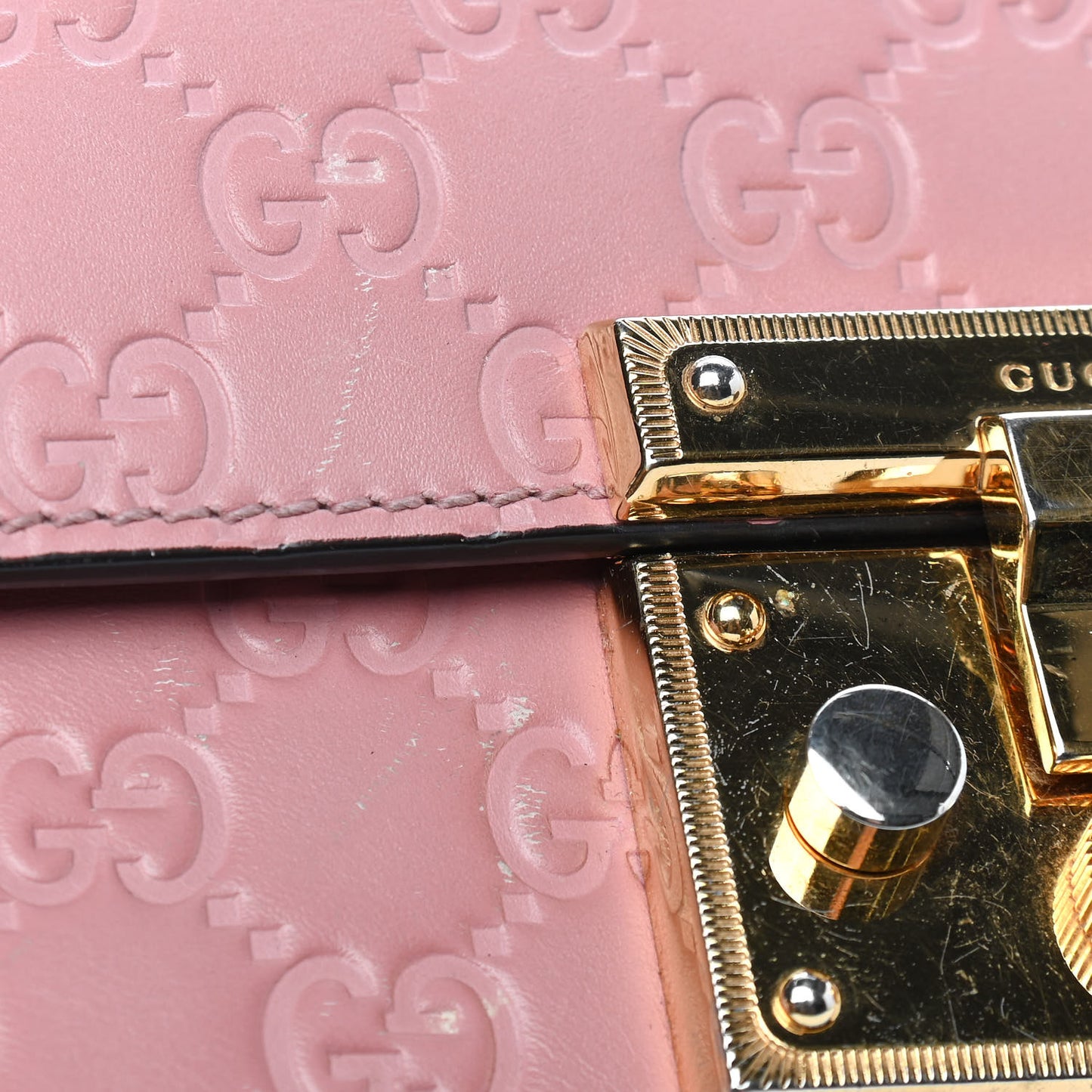 Guccissima Small Padlock Shoulder Bag Rose Baby Candy