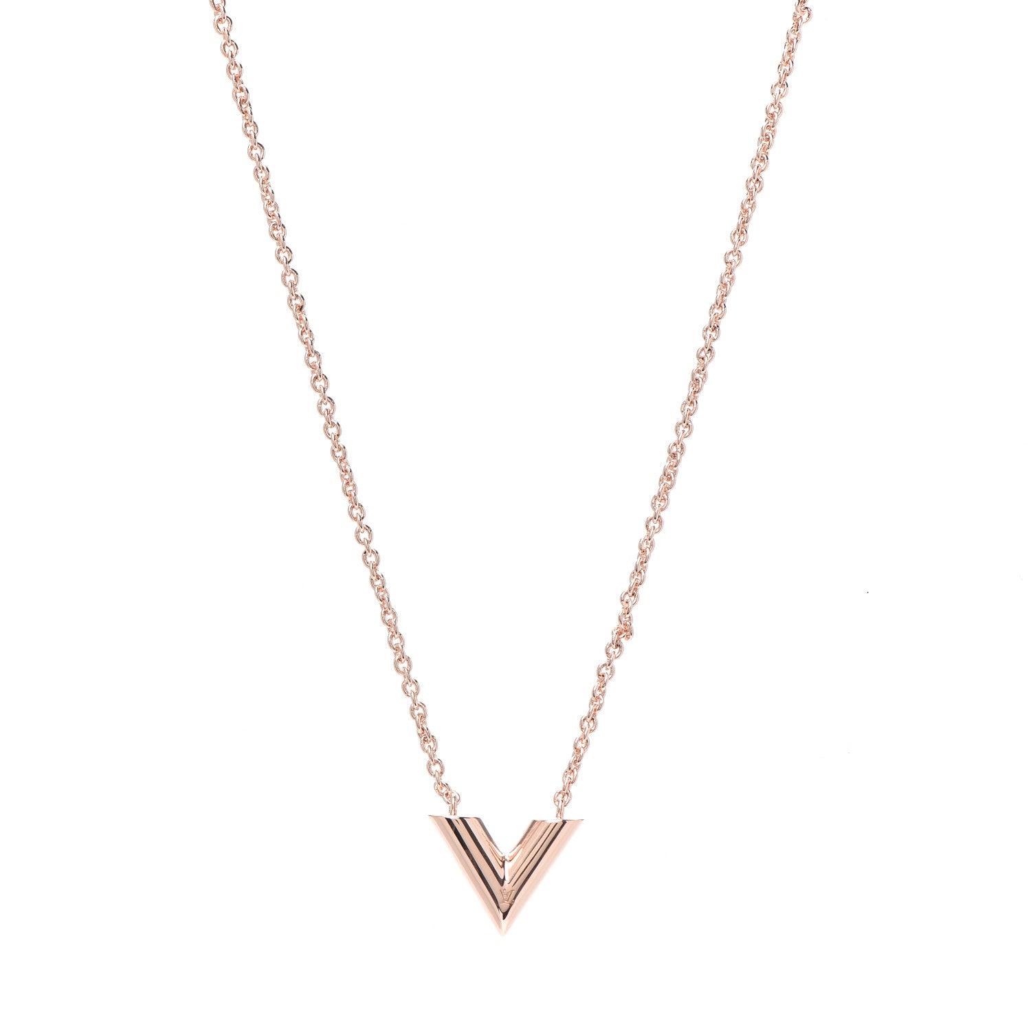 Louis Vuitton Essential V Necklace Rose Gold 1 of 5