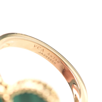 Van Cleef & Arpels 18K Yellow Gold Malachite Magic Alhambra Ring 54 7 5 of 7
