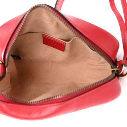 Gucci Calfskin Matelasse Mini GG Marmont Chain Shoulder Bag Hibiscus Red 5 of 12