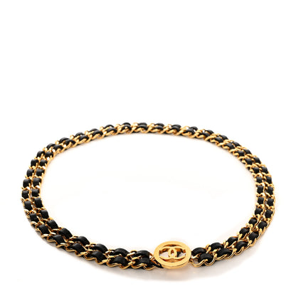 Chanel Lambskin Chain CC Medallion Belt Black Gold 1 of 4