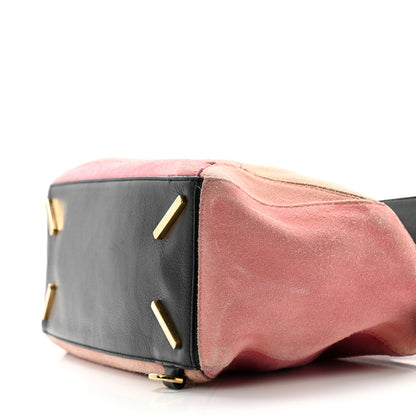 Loewe Calfskin Suede Medium Puzzle Bag Pink Black Multicolor 9 of 12