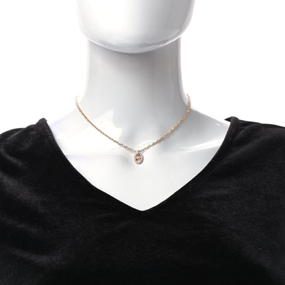 Hermes 18K Rose Gold Diamond PM New Farandole Pendant Necklace SH 2 of 5