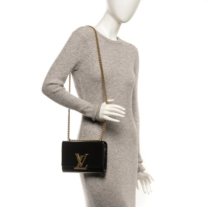 Louis Vuitton Calfskin Chain Louise MM Black 2 of 6