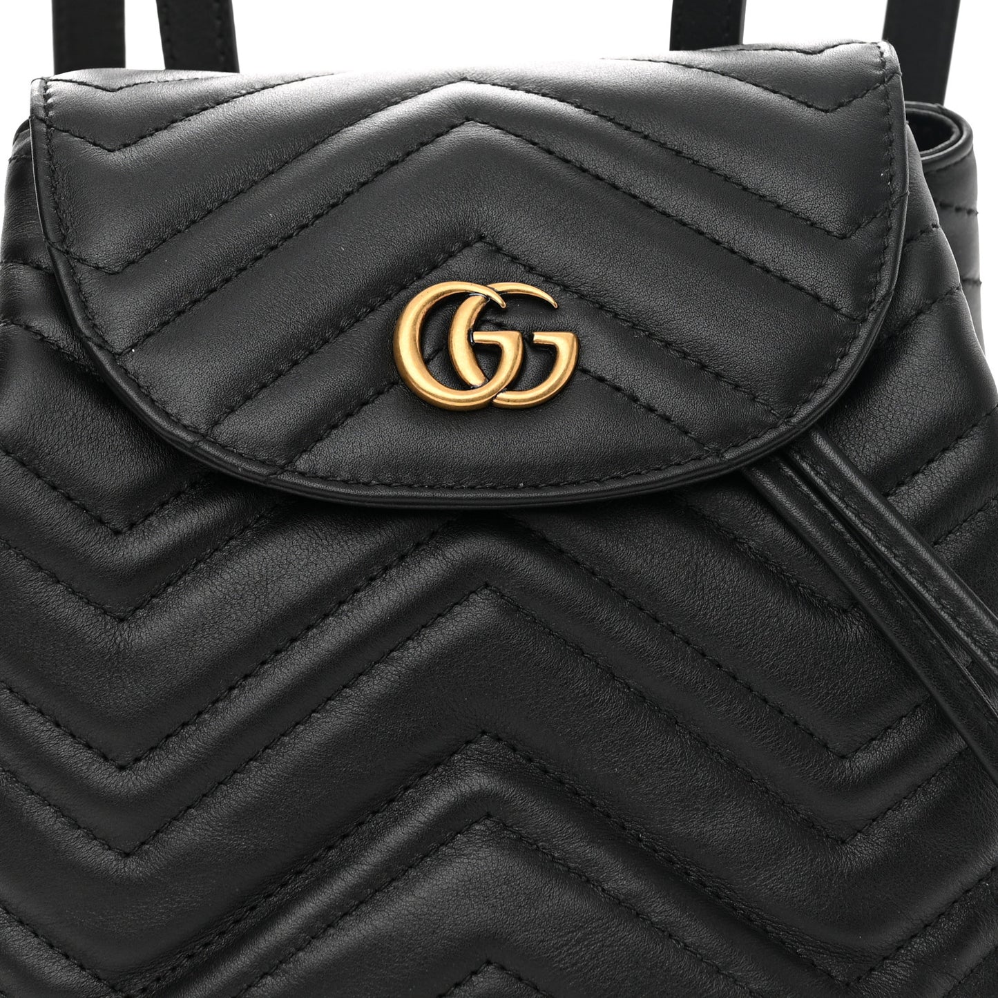 Calfskin Matelasse GG Marmont Flap Backpack Black
