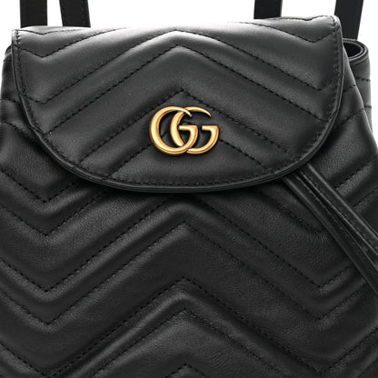 Gucci Calfskin Matelasse GG Marmont Flap Backpack Black 9 of 11